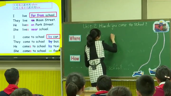 译林版英语五下《Unit 2 How do you come to school?-Grammar & Fun time》江苏老师-市一等奖