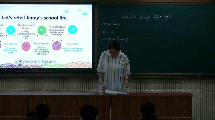 冀教版英语七下《Lesson 14 Jenny’s School Life》陕西老师-县级优课
