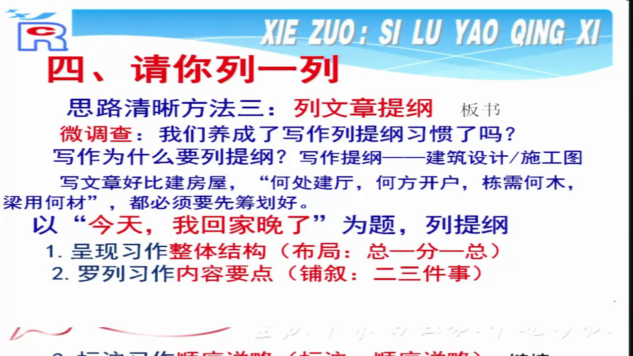 人教版初中语文七上《思路要清晰》重庆申老师-全国一等奖