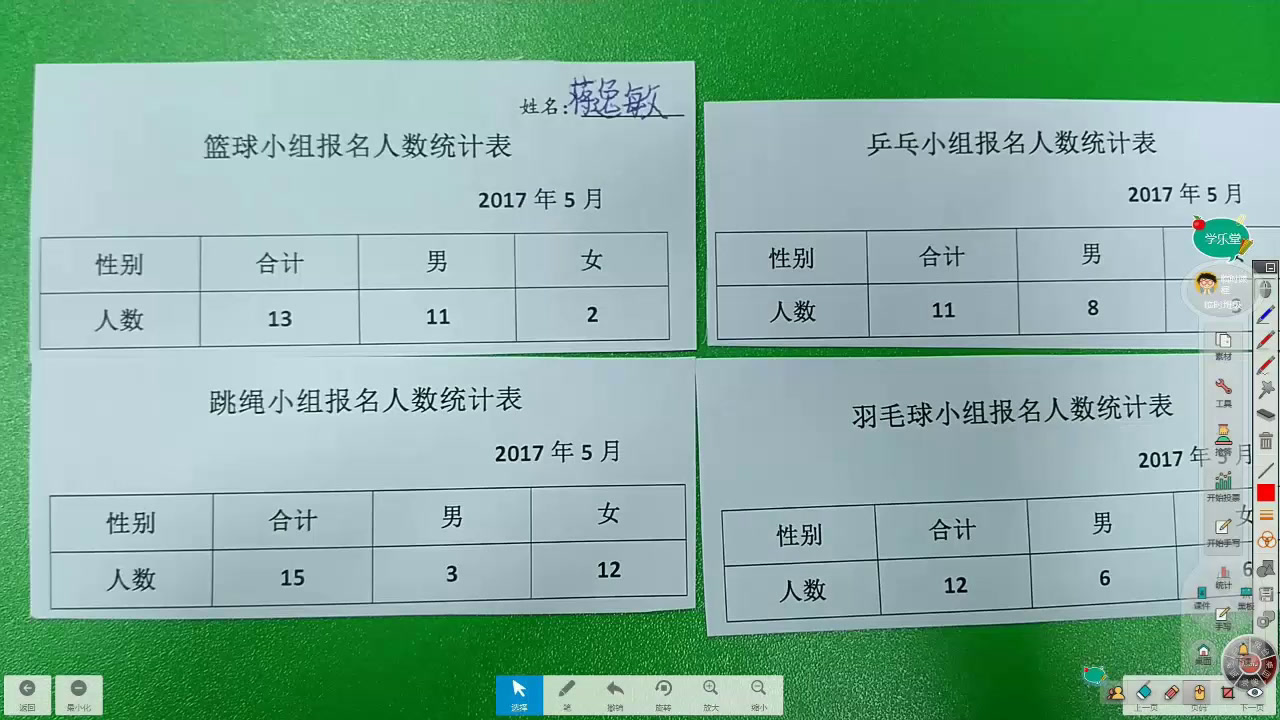 苏教版数学五上《1.复式统计表的认识和应用》江苏季老师-市一等奖