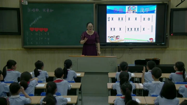人教版音乐三上《活动　你唱歌我来和》湖南侯老师-全国一等奖