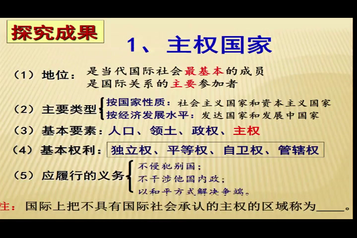 人教版政治必修2《国际社会的主要成员主权国家和国际组织》江西蓝老师-省一等奖