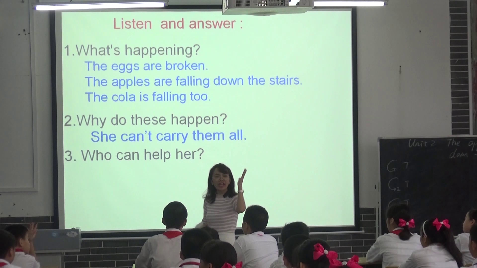 外研版英语六下《Unit2Theapplesarefallingdownthestairs.》广西农老师-全国一等奖