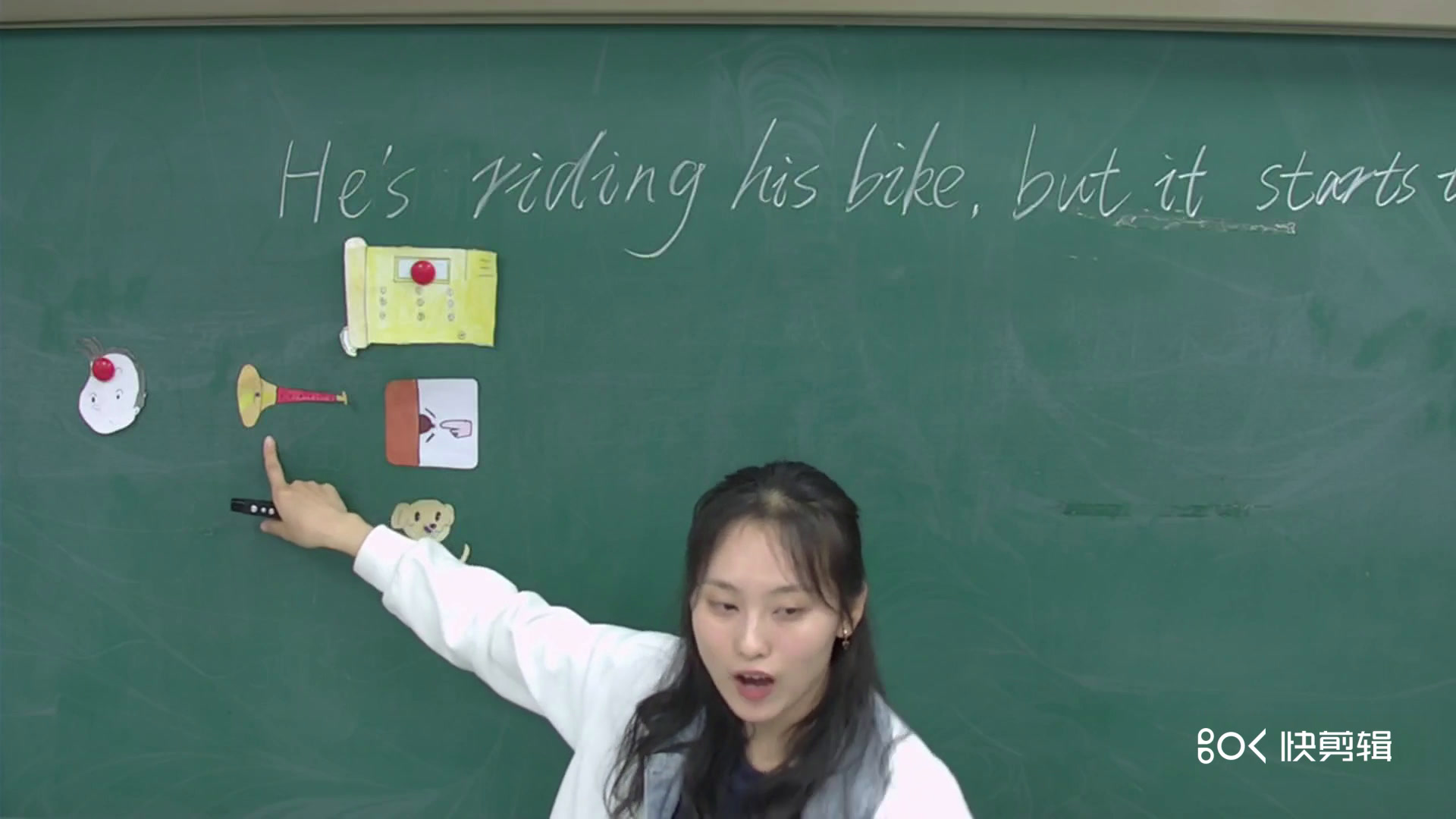 外研版英语六下《Unit2He’sridinghisbike,butitstartstorain.》河南师老师-县级优课