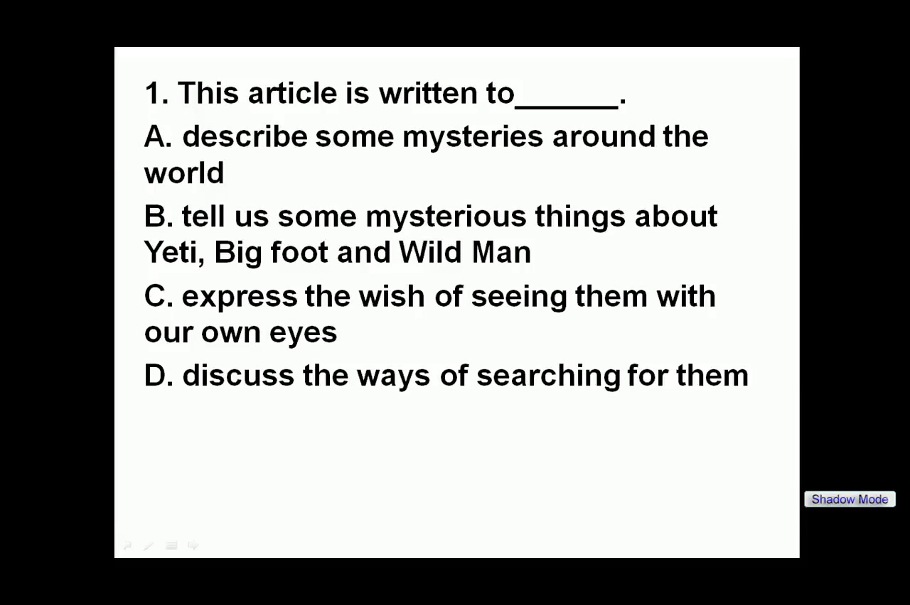译林版英语模块二《Project(2)：Telling about an unexplained mystery》江苏田老师-县级优课